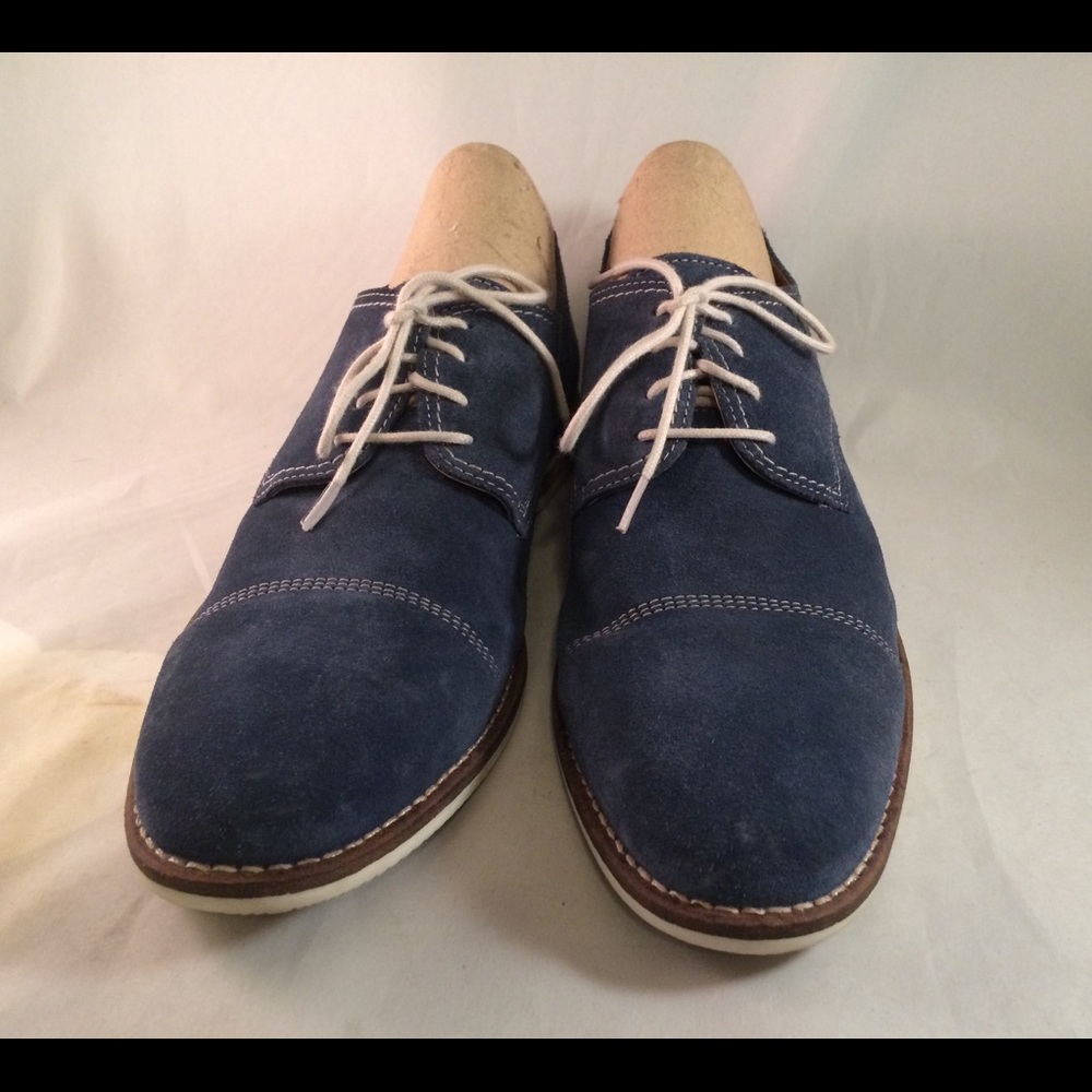 Seaside Men's Blue Suede Shoes - Size 10
